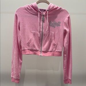 SOLD OUT Dollskill x Bratz Pink Cropped Hoodie with Rhinestone Logo